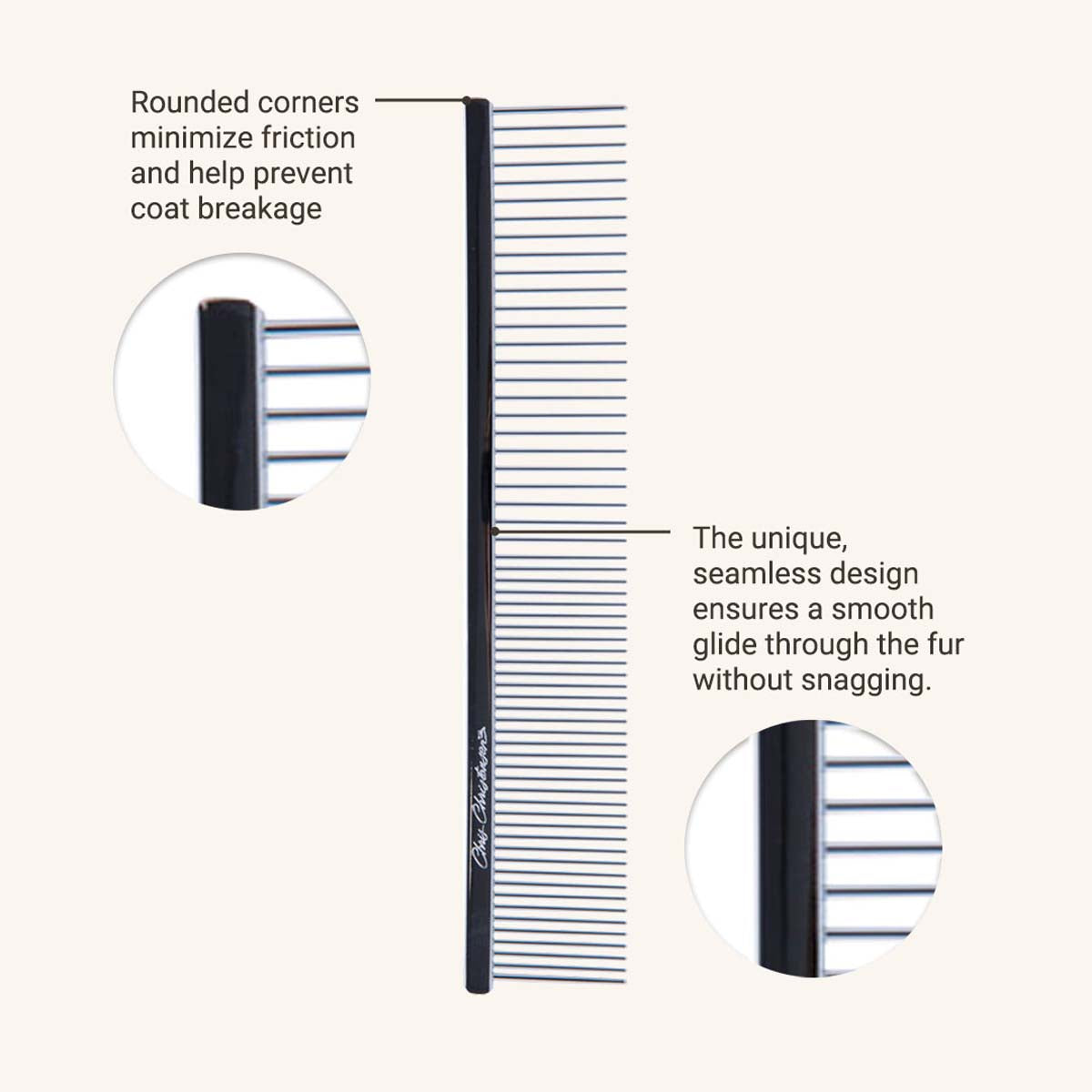 Chris Christensen 7.5" Fine/Coarse Greyhound-Style Buttercomb #000