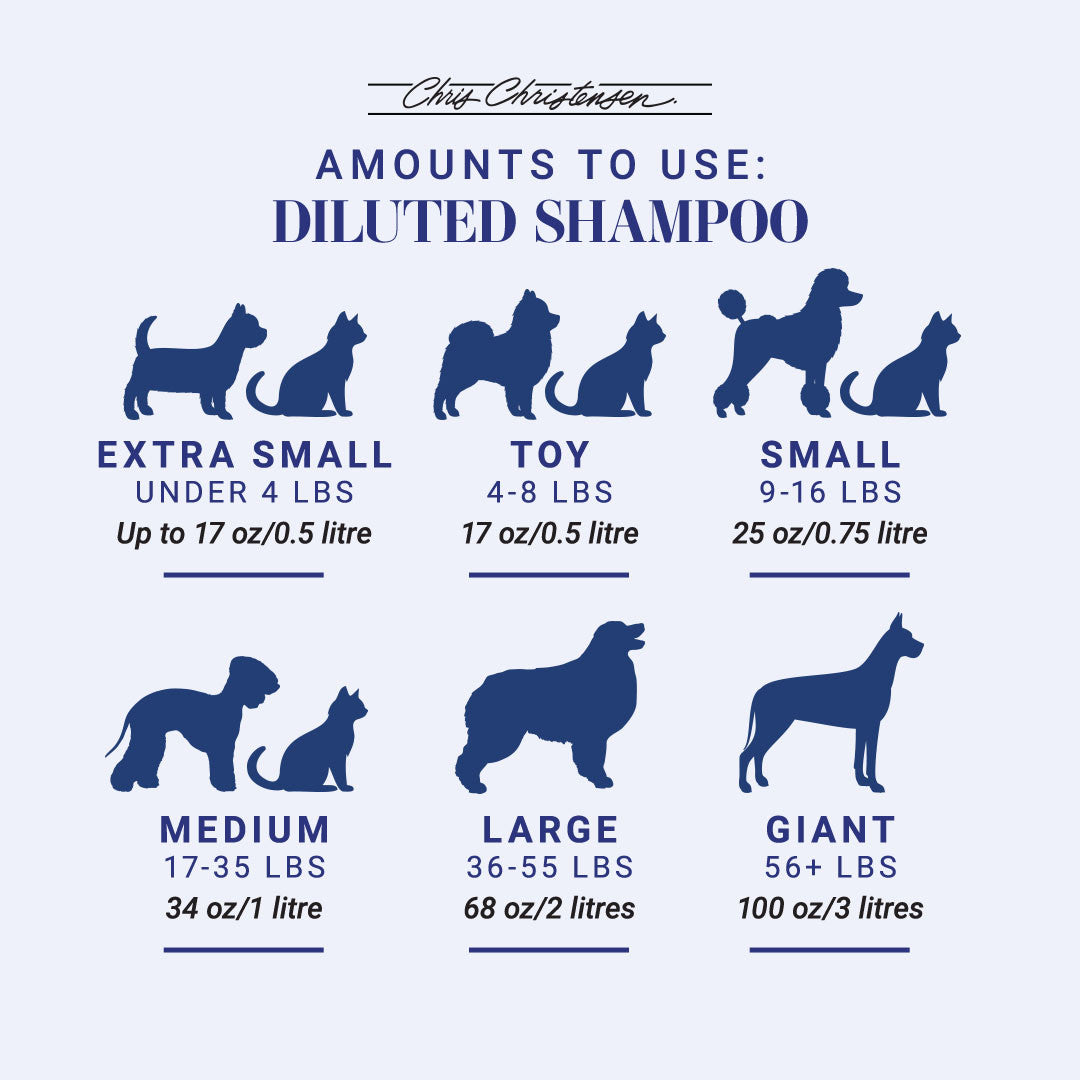 Amounts to use of diluted shampoo