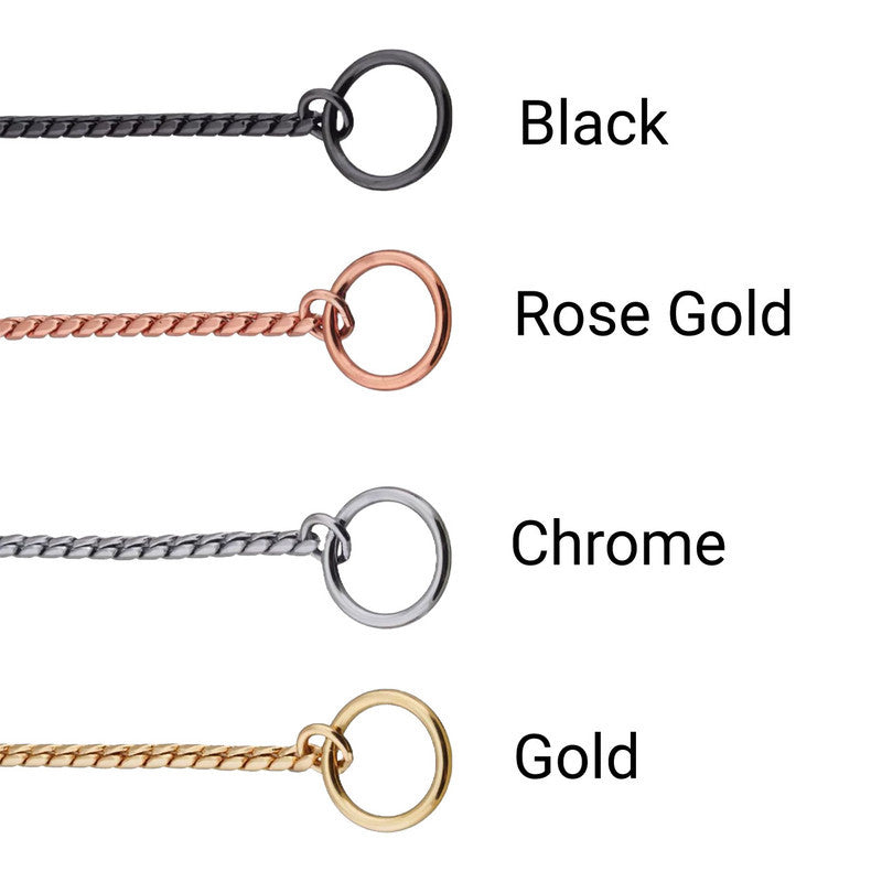 Champagne Slip Snake Show Collars - Available Colors