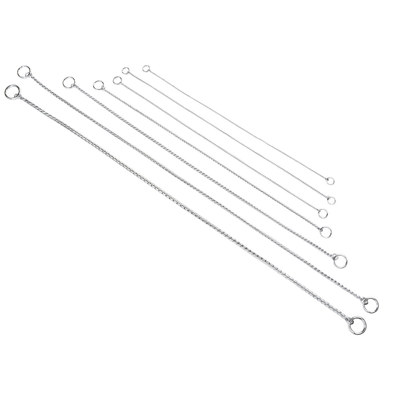 Champagne Slip Snake Show Collars in Chrome