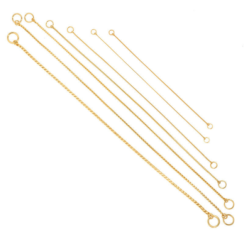 Champagne Slip Snake Show Collars in Gold