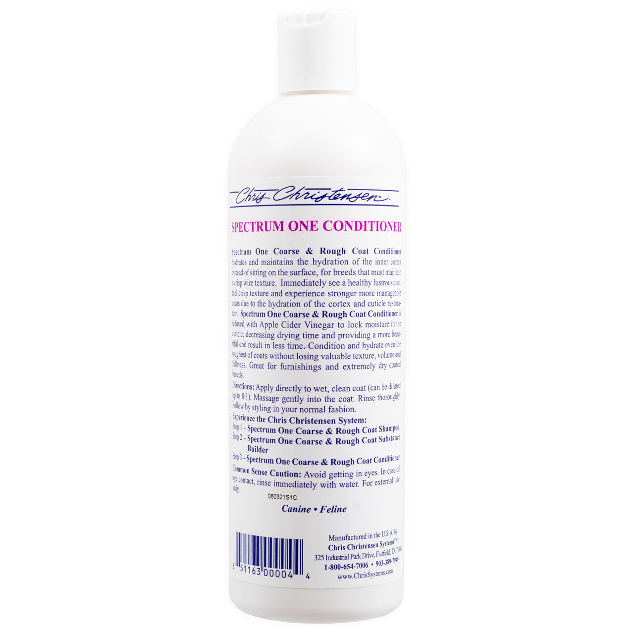 Spectrum One Coarse and Rough Coat Conditioner 16 Ounce Back