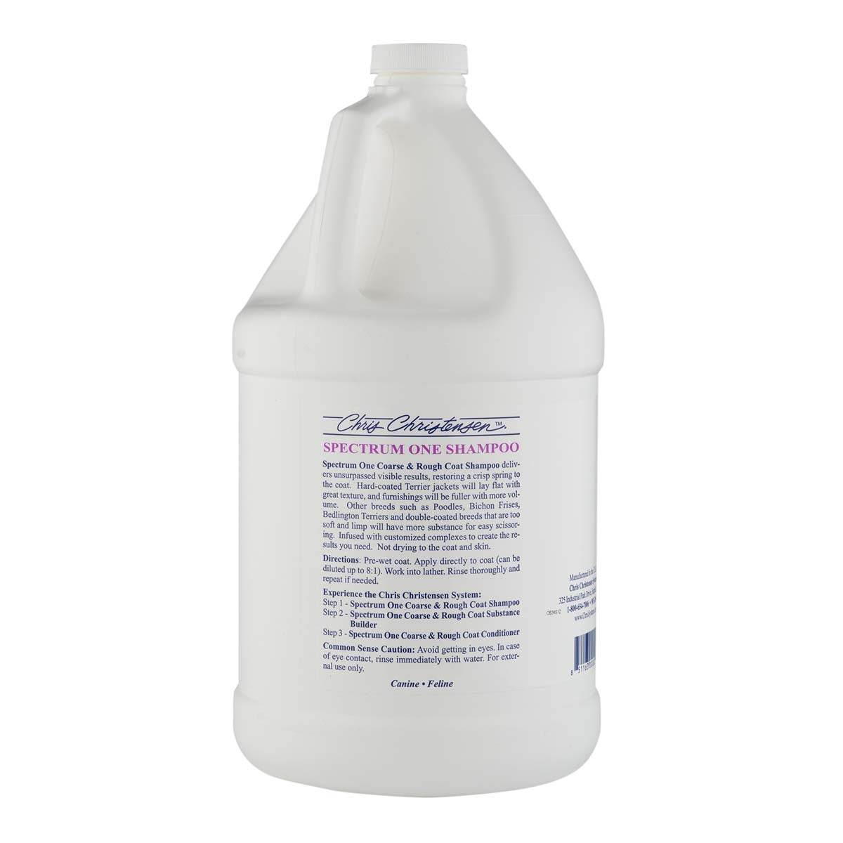 Spectrum One Coarse and Rough Coat Shampoo Gallon Back